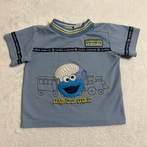 VTG 90s Sesame Street Cookie Monster Shirt 3T Conductor Cookie Express Kidcore